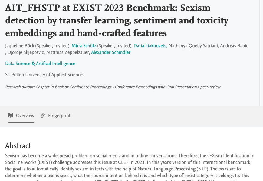 AIT_FHSTP at EXIST 2023